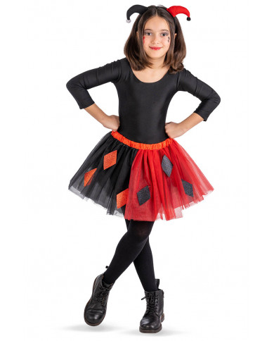 conjunto guasón para niña (falda y diadema) en bolsa con gancho