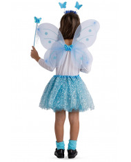 BLUE BUTTERFLY SET (SKIRT, WINGS L.CM.50X40, HEADBAND, WAND) IN BAG WITH HOOK BLUE BUTTERFLY SET (SKIRT, WINGS L.CM.50X40, HEADBAND, WAND) IN BAG WITH HOOK