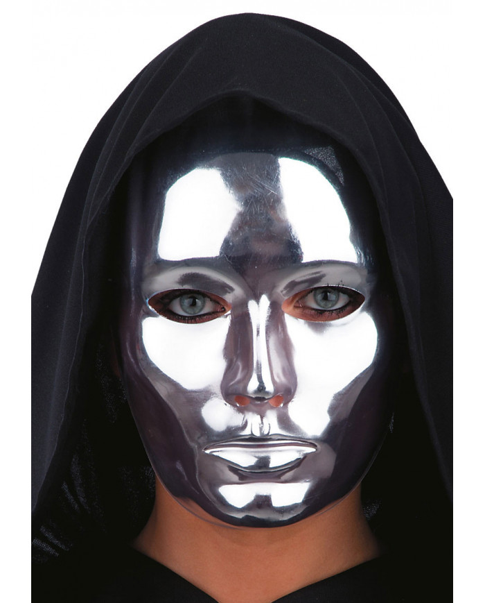Metallized plastic mask to hide your identity like in the movie