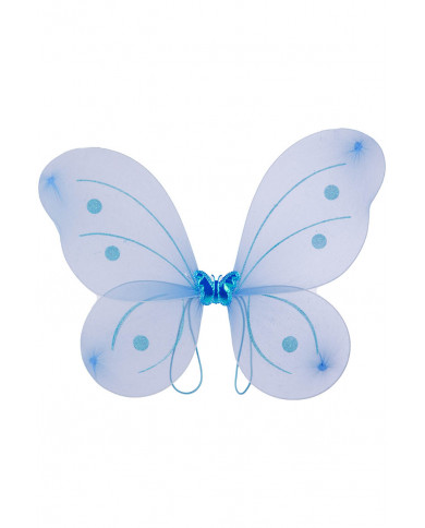 BLUE BUTTERFLY SET (SKIRT, WINGS L.CM.50X40, HEADBAND, WAND) IN BAG WITH HOOK BLUE BUTTERFLY SET (SKIRT, WINGS L.CM.50X40, HEADBAND, WAND) IN BAG WITH HOOK