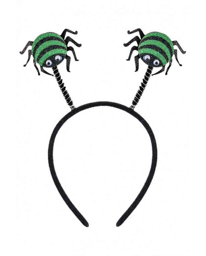serre-tête avec araignées noires / vertes avec carte d’en-tête serre-tête avec araignées noires / vertes avec carte d’en-tête
