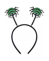 serre-tête avec araignées noires / vertes avec carte d’en-tête serre-tête avec araignées noires / vertes avec carte d’en-tête