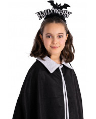 Cerchietto halloween bianco con pipistrello con cav.