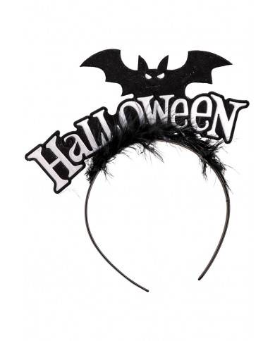 serre-tête halloween blanc avec chauve-souris avec carte d’en-tête