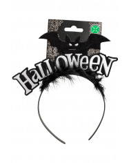 WHITE HALLOWEEN HEADBAND WITH BAT WITH HEADER