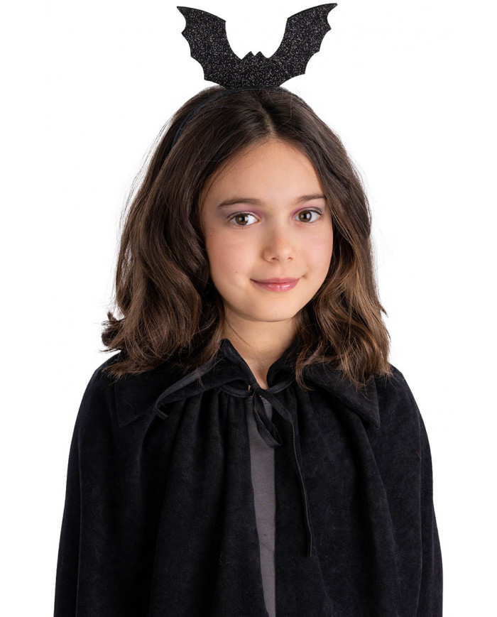 HEADBAND WITH GLITTERED BATS ON CARD