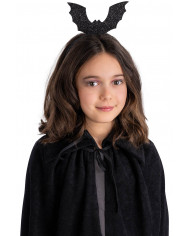 HEADBAND WITH GLITTERED BATS ON CARD