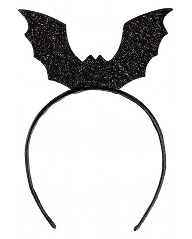 HEADBAND WITH GLITTERED BATS ON CARD
