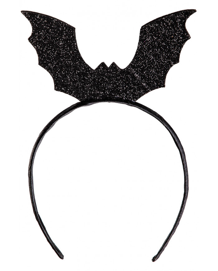 HEADBAND WITH GLITTERED BATS ON CARD