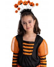 HEADBAND WITH PUMPKINS AND MARABOUT