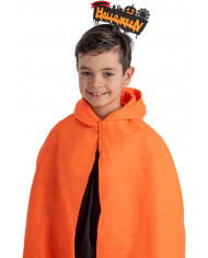 Cerchietto happy halloween arancio in feltro con cav.
