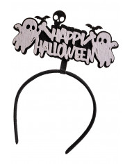 serre-tête happy halloween blanc en feutre avec carte d’en-tête
