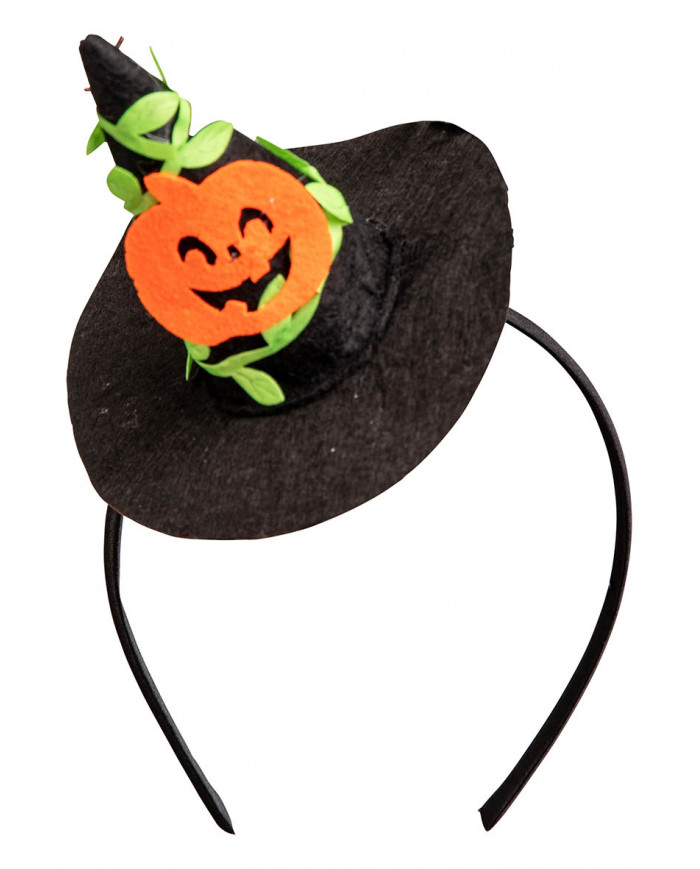 chapeau sorcière noir avec citrouille et serre-tête avec carte d’en-tête chapeau sorcière noir avec citrouille et serre-tête avec carte d’en-tête