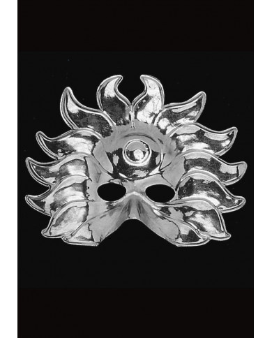 Metallized plastic mask for an original and shining disguise.