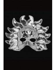 Metallized plastic mask for an original and shining disguise.