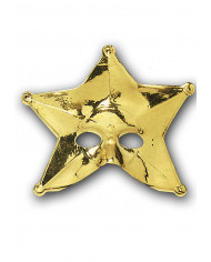 Maschera a forma di stella in plastica metallizzata oro, copre Maschera a forma di stella in plastica metallizzata oro, copre