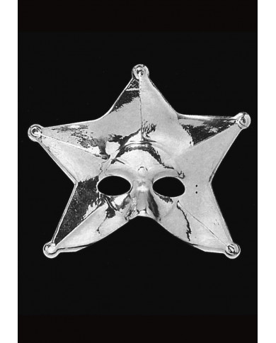 Metallized plastic mask for an original and shining disguise.