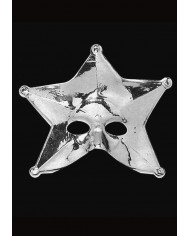 Metallized plastic mask for an original and shining disguise.