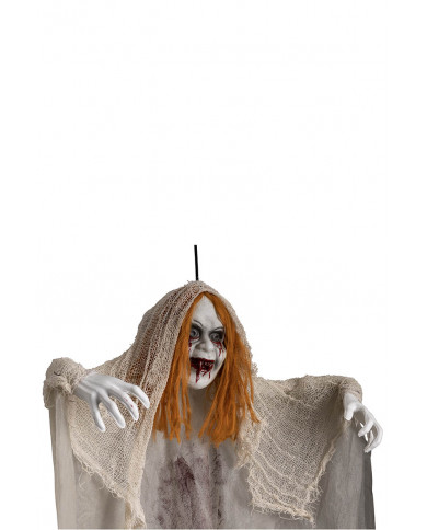 zombie de terror con pelo naranja para colgar de unos 125 cm. de alto en bolsa
