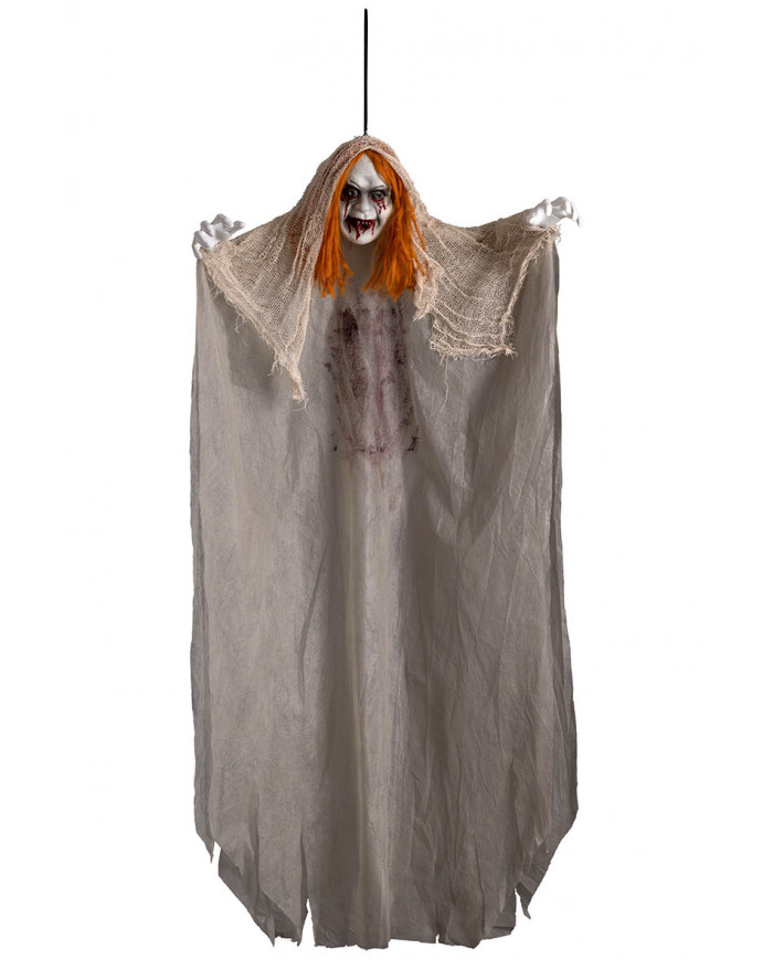 Horror-Zombie mit orange Haaren zum Aufhängen H. cm 125 ca. in Beutel