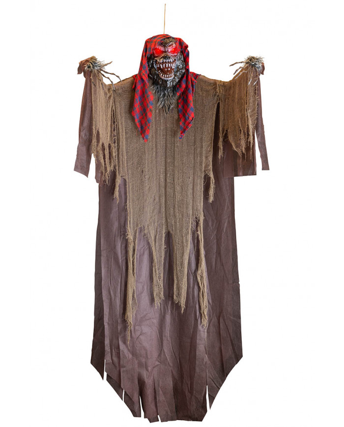 HANGING HORROR WOLF WITH LIGHTS H.CM.220 IN BAG (BATT.INCL.)