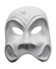 Maschera di Carnevale di Arlecchino in plastica bianca, per Maschera di Carnevale di Arlecchino in plastica bianca, per