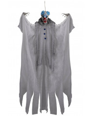 clown horreur avec cheveux bleus à suspendre, hauteur 180 cm environ dans une pochette clown horreur avec cheveux bleus à suspendre, hauteur 180 cm environ dans une pochette