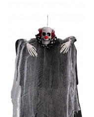 clown horreur avec collier à pois à suspendre, hauteur 80 cm environ avec étiquette volante / étiquette clown horreur avec collier à pois à suspendre, hauteur 80 cm environ avec étiquette volante / étiquette