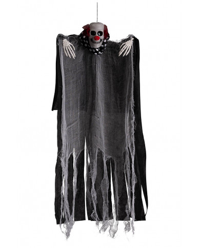 clown horreur avec collier à pois à suspendre, hauteur 80 cm environ avec étiquette volante / étiquette clown horreur avec collier à pois à suspendre, hauteur 80 cm environ avec étiquette volante / étiquette