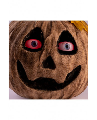 calabaza de adorno de yute con ojos luminosos, movimiento y sonido de unos 24 cm. de alto (pilas no incluidas) con etiqu...