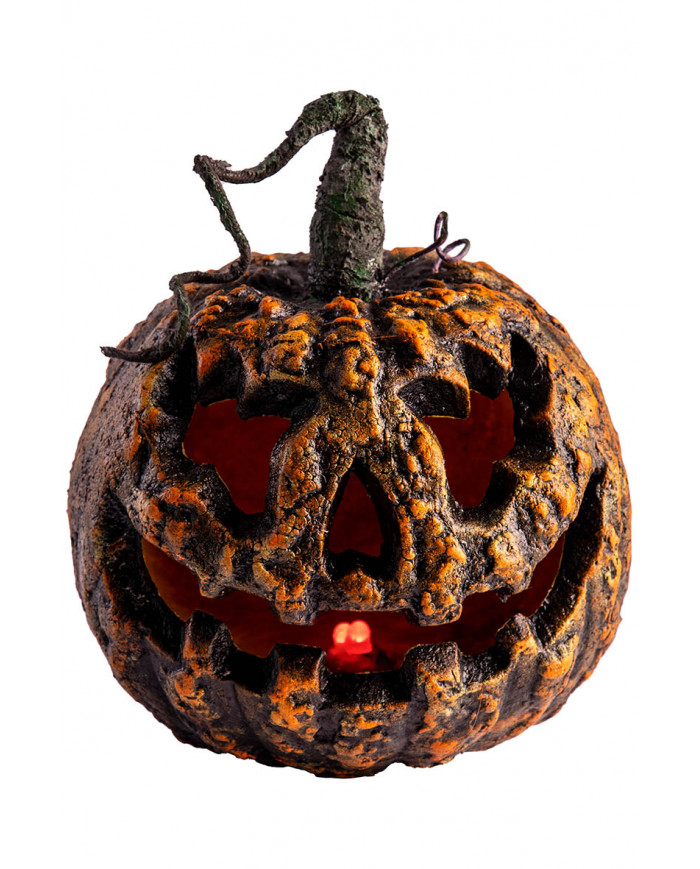 Zucca decorativa horror con occhi lum. h.cm.25 ca.(batt.incl) con cartellino/etichetta