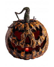 calabaza de terror de adorno con ojos luminosos de unos 25 cm de alto (con pilas incluidas) con etiqueta colgante/etiqueta