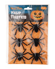 6 BLACK VELVET SPIDERS DIAM. CM 7 ON CARD