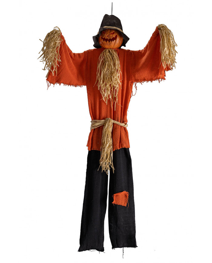 calabaza espantapájaros para colgar de unos 140 cm. de alto con etiqueta colgante/etiqueta calabaza espantapájaros para colgar de unos 140 cm. de alto con etiqueta colgante/etiqueta