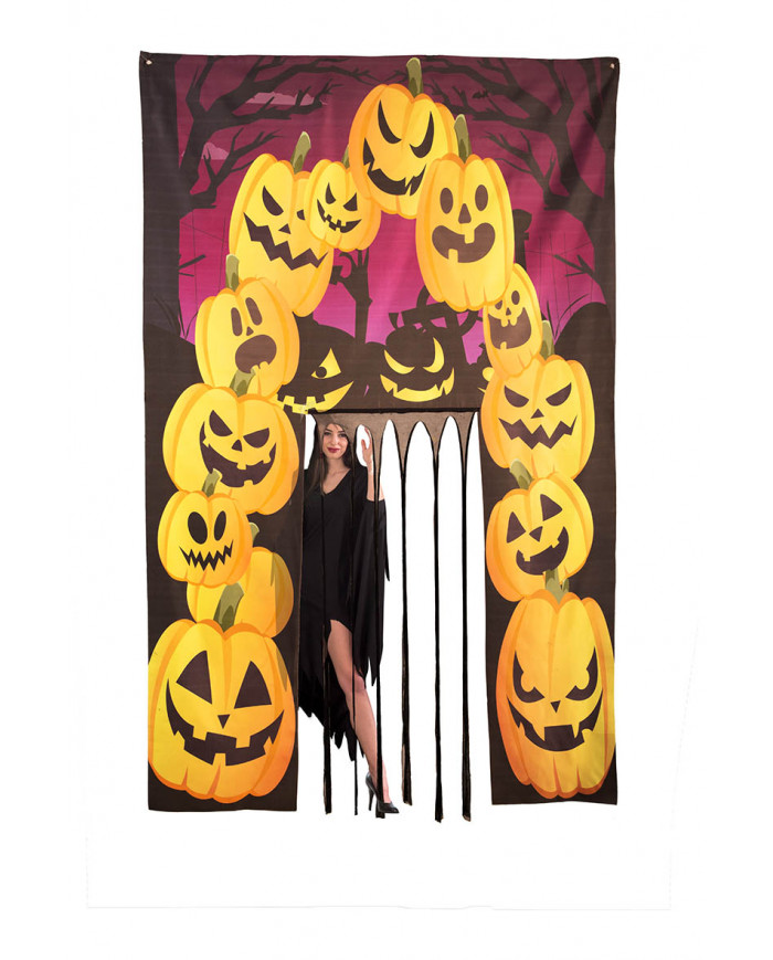 GIANT CURTAIN WITH PUMPKINS H.CM.240 X L.CM.145 IN PBH