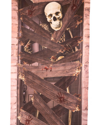 cubierta de puerta con esqueleto de unos 200 cm de alto x 80 cm. de largo en bolsa con solapa de cartón