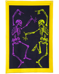 CURTAIN WITH SMALL SKELETONS PRINT H.CM.120 X L.CM.80 IN PBH