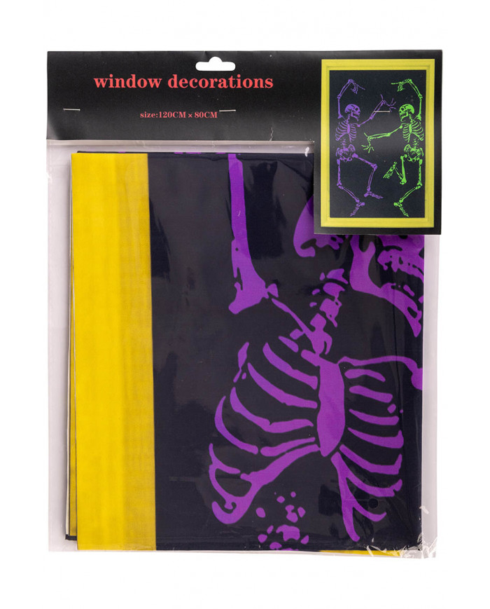 CURTAIN WITH SMALL SKELETONS PRINT H.CM.120 X L.CM.80 IN PBH