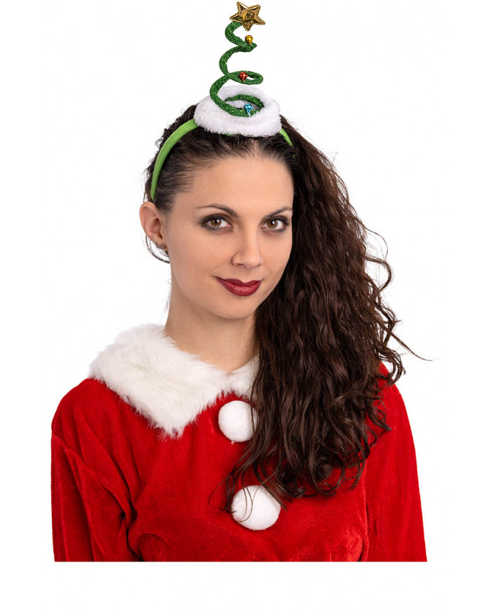 serre-tête noël en spirale verte avec carte d’en-tête