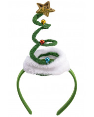 Cerchietto natale a spirale verde con cav.