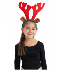 REINDEER HEADBAND W/LITTLE BELL W/HEADER