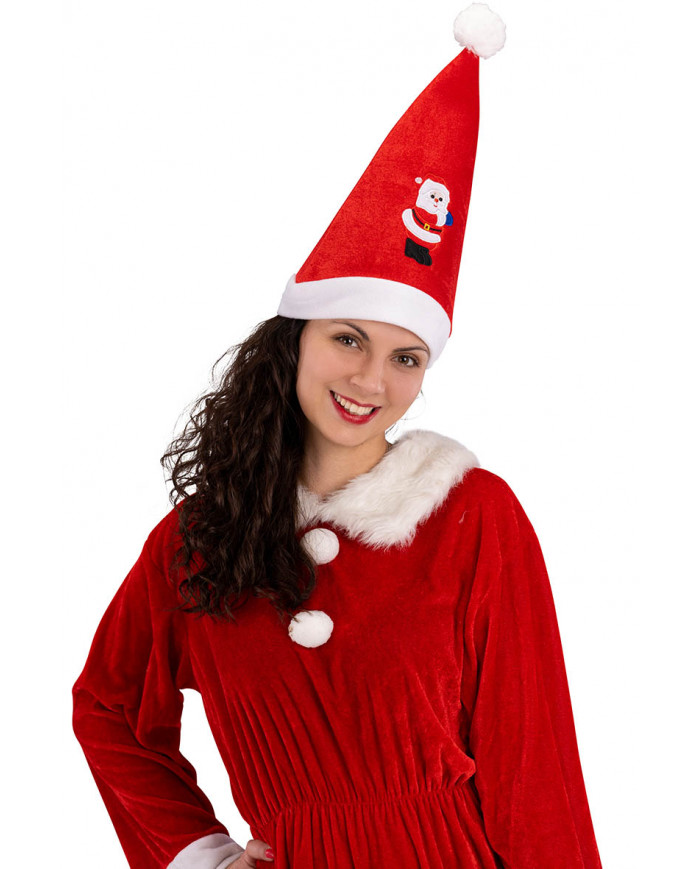 SANTA CLAUS FABRIC HAT W/HEADER