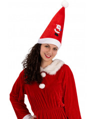 Cappuccio babbo natale in tessuto con cav.