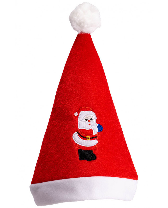 Cappuccio babbo natale in tessuto con cav.