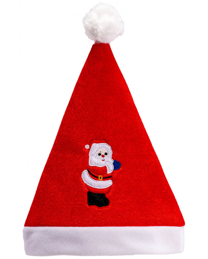 SANTA CLAUS FABRIC HAT W/HEADER