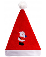 SANTA CLAUS FABRIC HAT W/HEADER