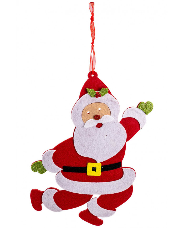Decorazione babbo natale in feltro h.cm. 20 ca. con cav.
