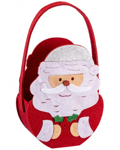Rote Tasche mit Weihnachtsmann H. cm 25x14 ca. mit Aufhänger