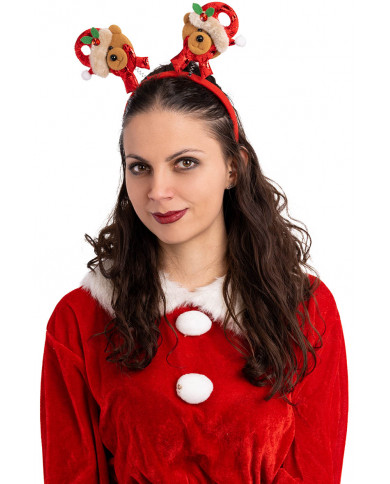 diadema de navidad de osito con solapa de cartón