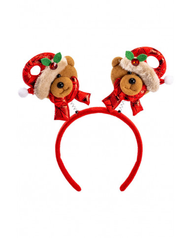 diadema de navidad de osito con solapa de cartón